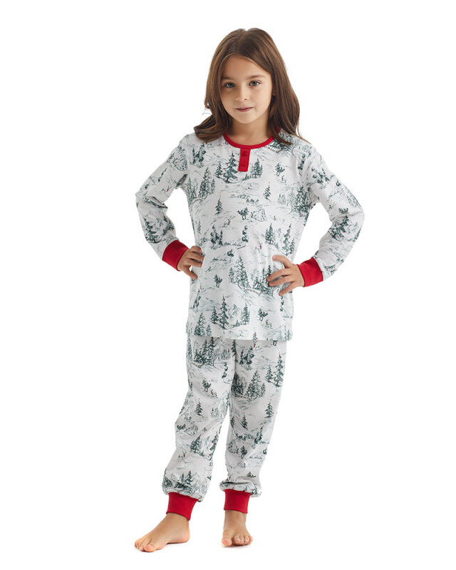 Kız Çocuk Pijama Takımı 51252 - Desenli - 3