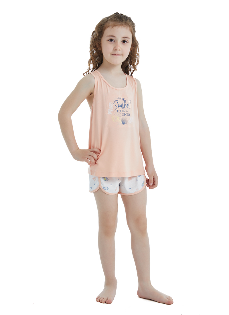 Kız Çocuk Pijama Takımı 51346 - Somon - Blackspade