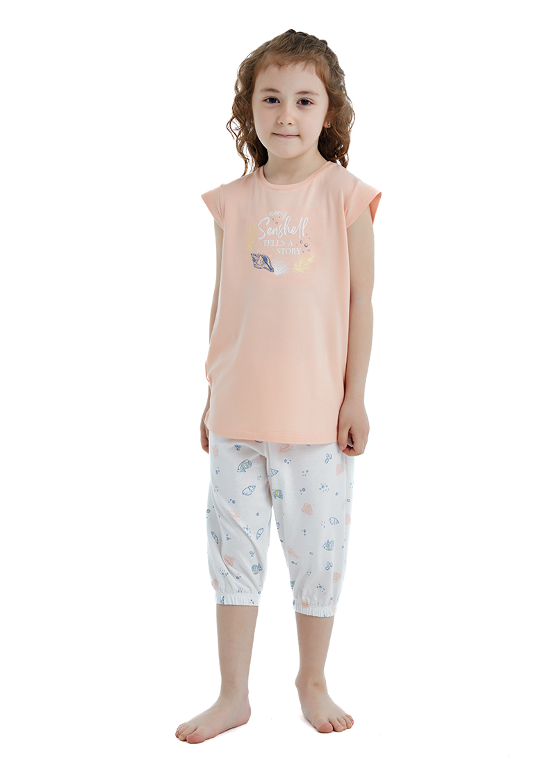 Kız Çocuk Pijama Takımı 51347 - Somon - Blackspade