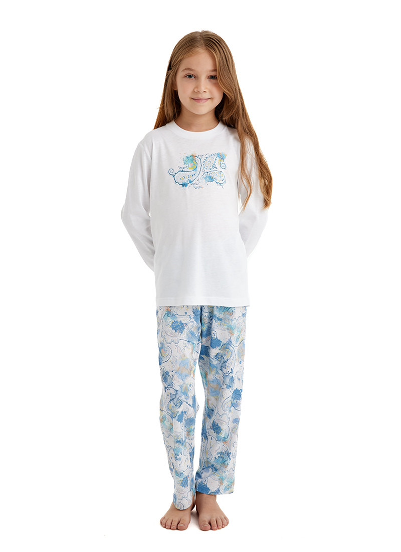 Kız Çocuk Pijama Takımı 51636 - Beyaz - 1