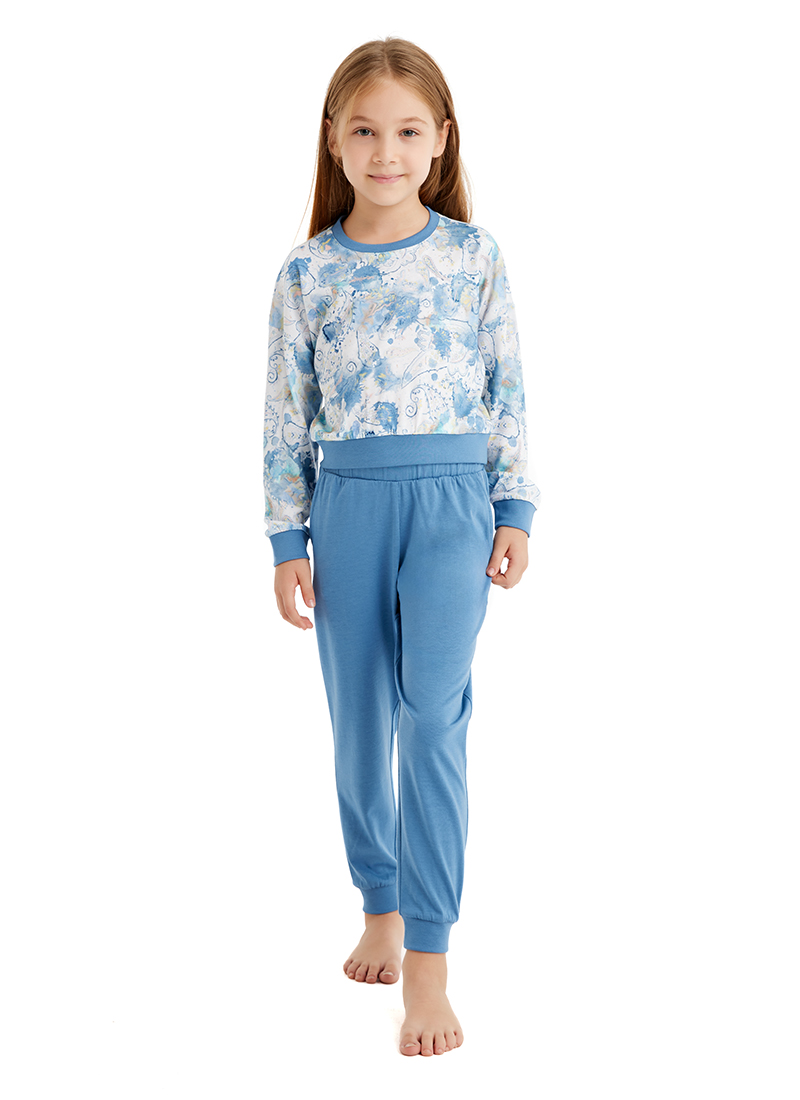 Kız Çocuk Pijama Takımı 51637 - Baskılı - Blackspade