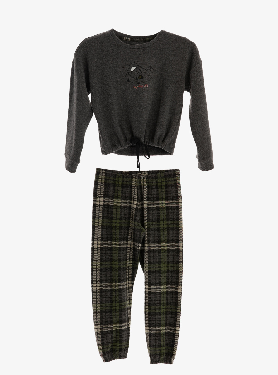 Kız Çocuk Pijama Takımı 51941 - Antrasit - 1