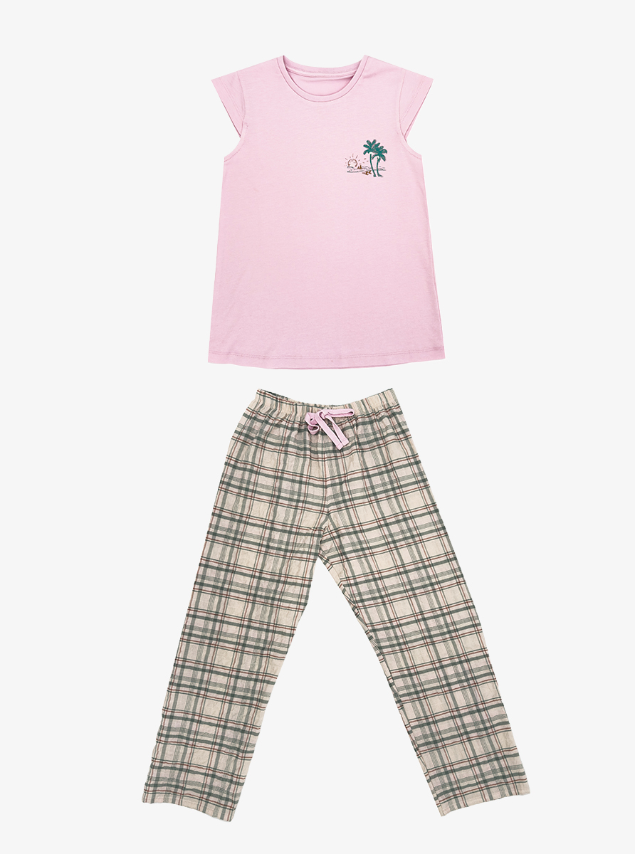 Kız Çocuk Pijama Takımı 52066 - Pembe
