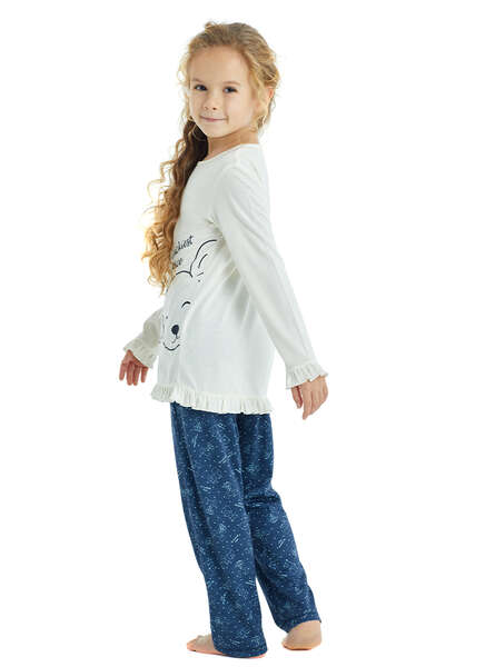 Kız Çocuk Pijama Takımı 60206 - Ekru - 2