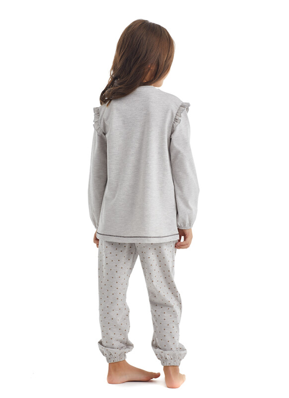 Kız Çocuk Pijama Takımı 60345 - Bej Melanj - 2