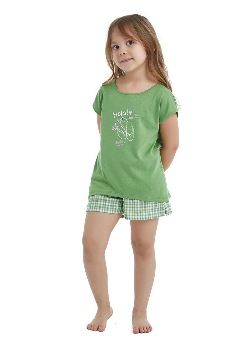 Kız Çocuk Pijama Takımı 60434 - Yeşil - 1