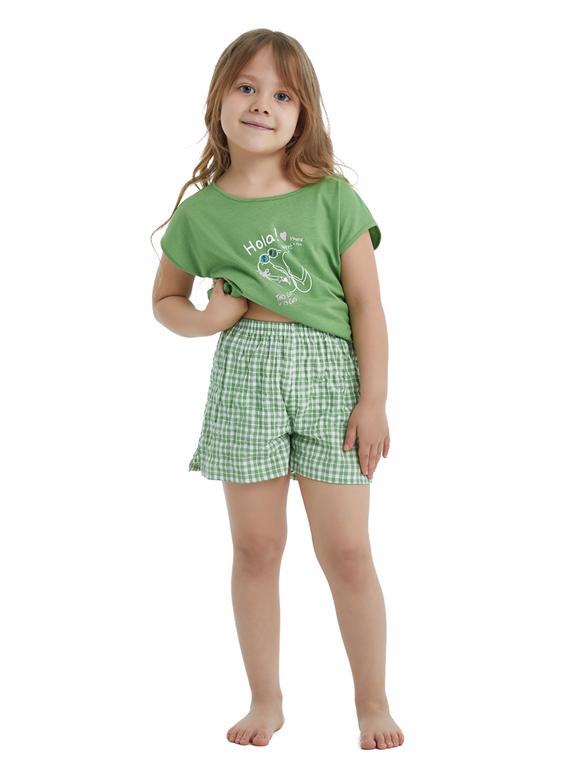 Kız Çocuk Pijama Takımı 60434 - Yeşil - 3