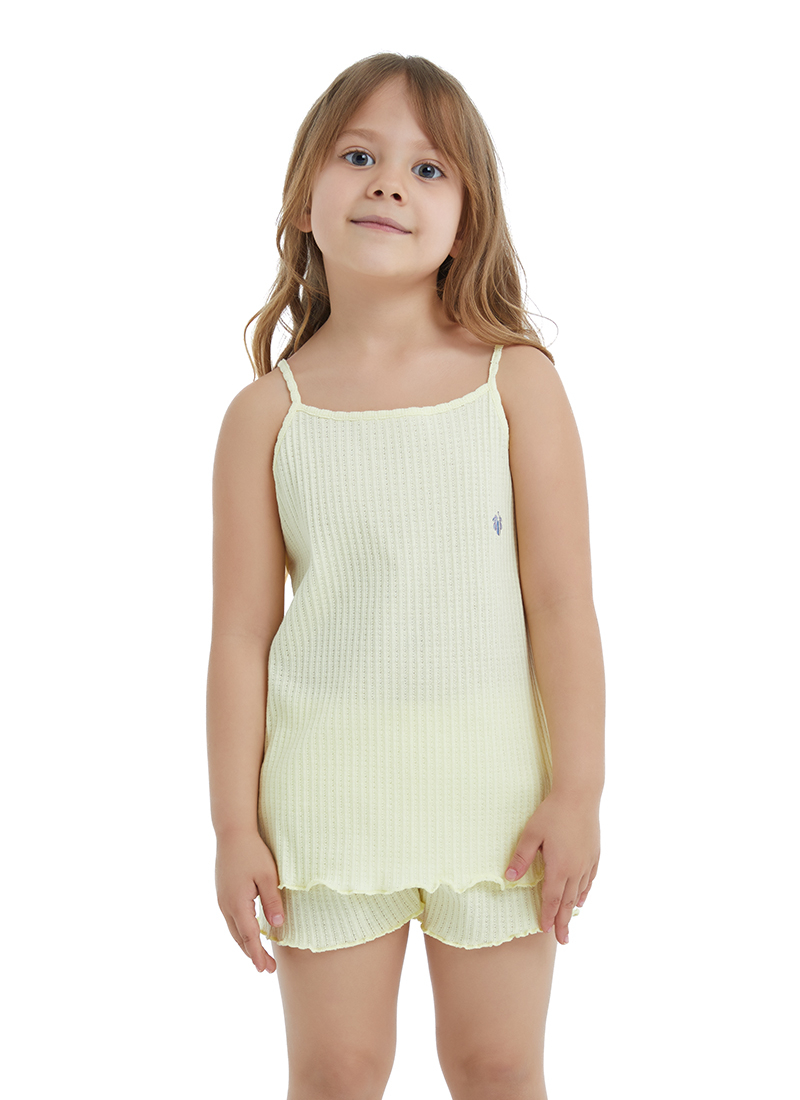 Kız Çocuk Pijama Takımı 60441 - Sarı - 4