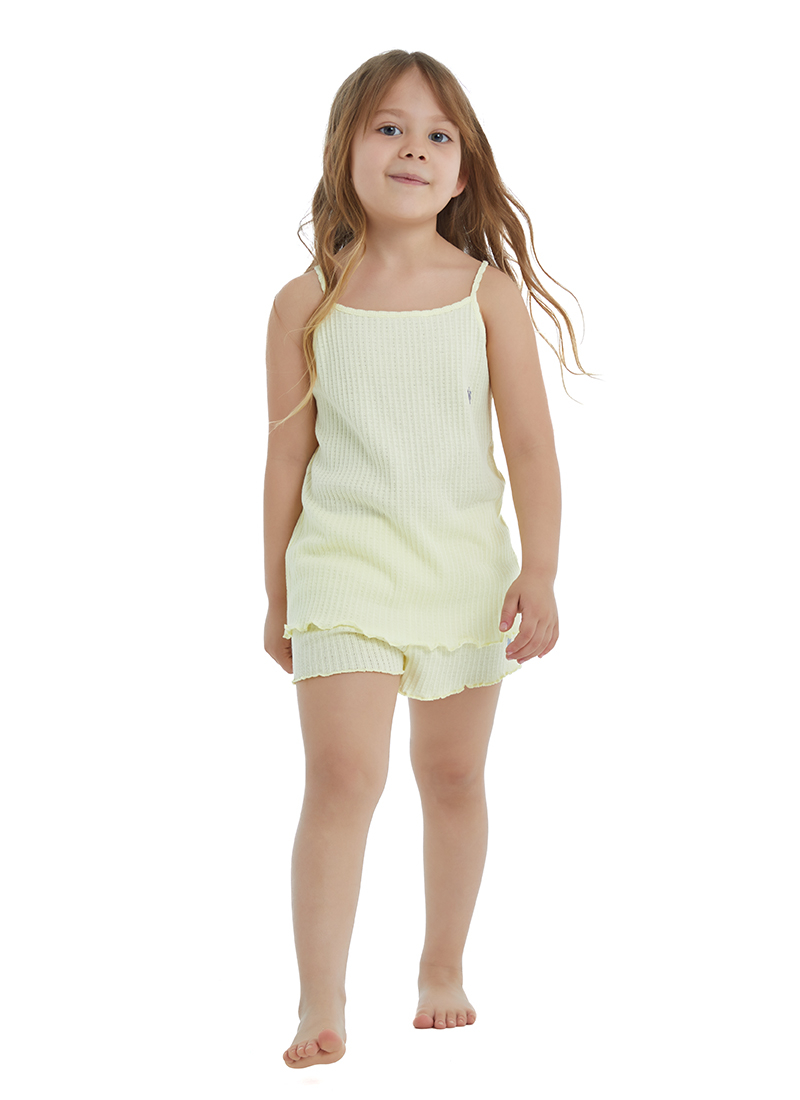 Kız Çocuk Pijama Takımı 60441 - Sarı - 3