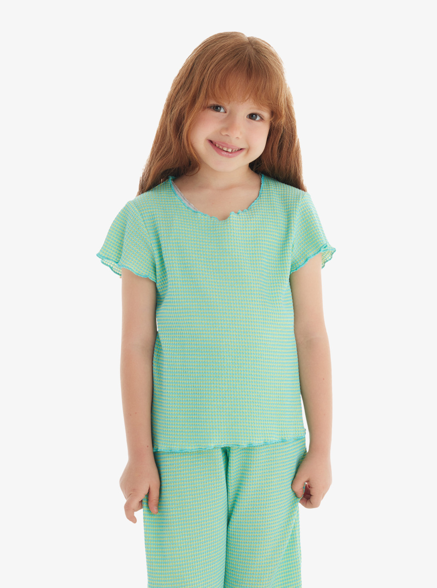 Kız Çocuk Pijama Takımı 60567 - Yeşil - 3