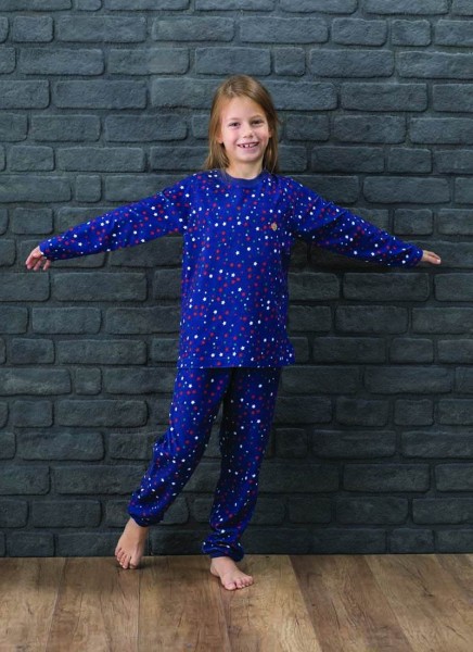 Kız Çocuk Pijama Takımı 6137 - Yıldız Baskılı - 1