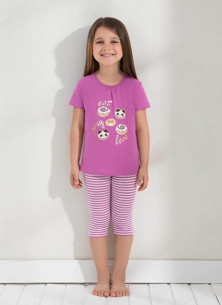 Kız Çocuk Pijama Takımı 6289 - Fuşya - 1