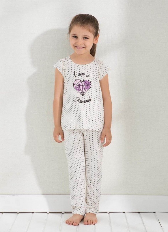 Kız Çocuk Pijama Takımı 6297 - Puantiyeli - 1