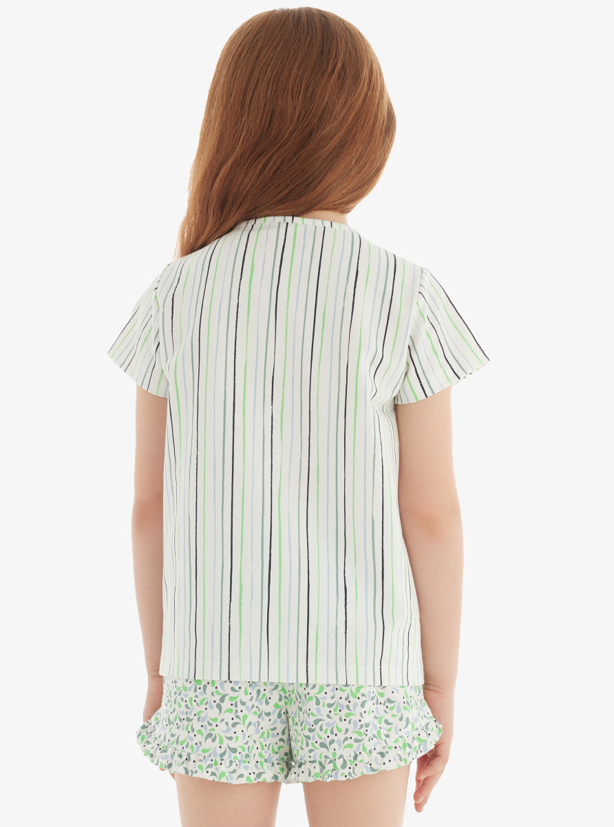 Kız Çocuk T-Shirt 51824 - FIRÇA DESEN - Blackspade (1)