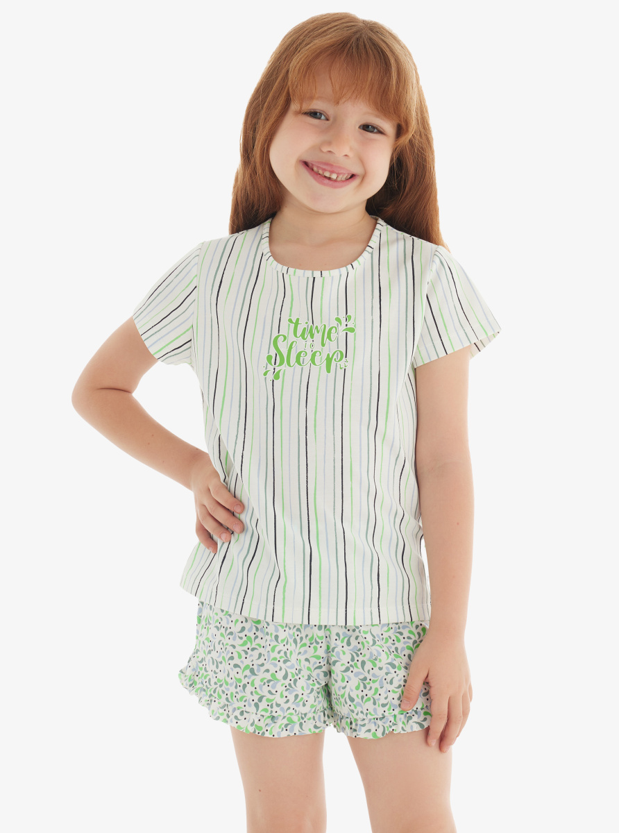 Kız Çocuk T-Shirt 51824 - FIRÇA DESEN - Blackspade