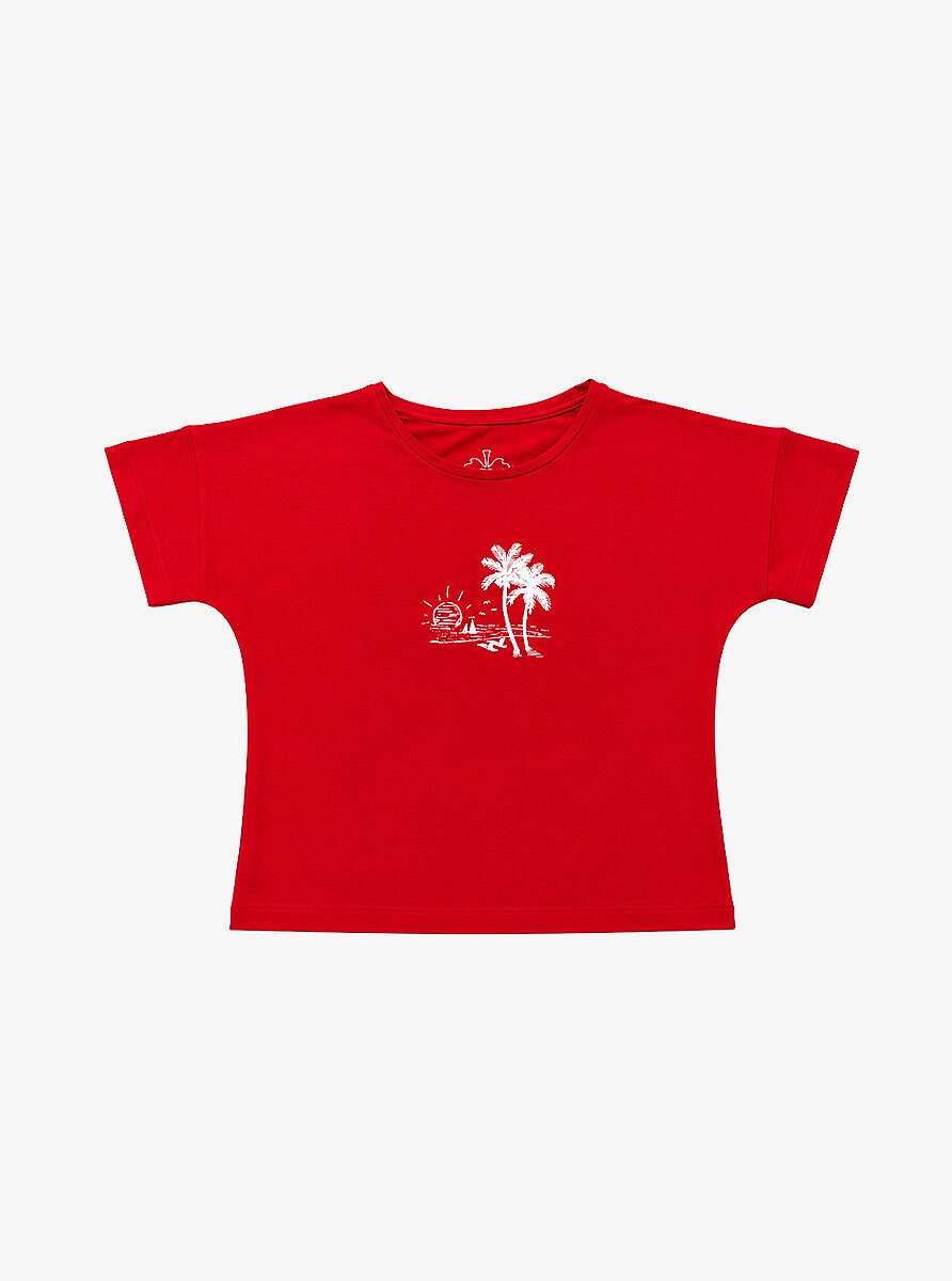 Kız Çocuk T-Shirt 52102 - Kırmızı - Blackspade