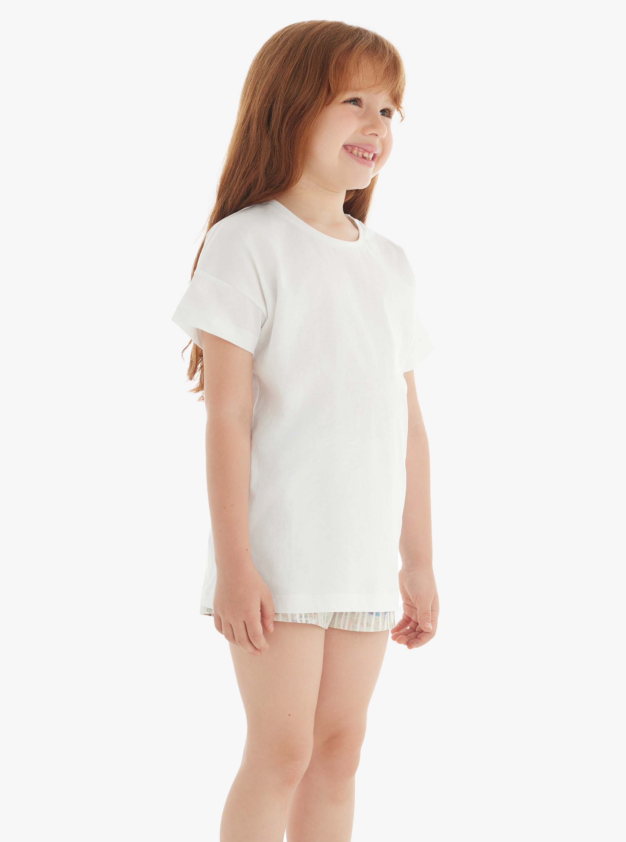 Kız Çocuk T-Shirt 60571 - Beyaz - Blackspade (1)