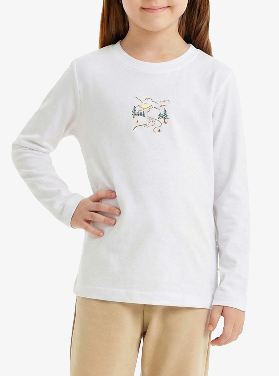 Kız Çocuk T-Shirt 60607 - Beyaz - Blackspade