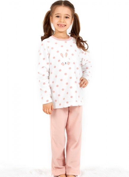 Kız Çocuk Uzun Pijama Takımı 50656 - Puantiyeli - 1