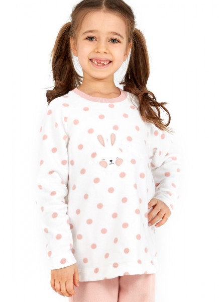 Kız Çocuk Uzun Pijama Takımı 50656 - Puantiyeli - 2