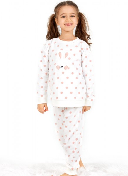 Kız Çocuk Uzun Pijama Takımı 50661 - Puantiyeli - 1