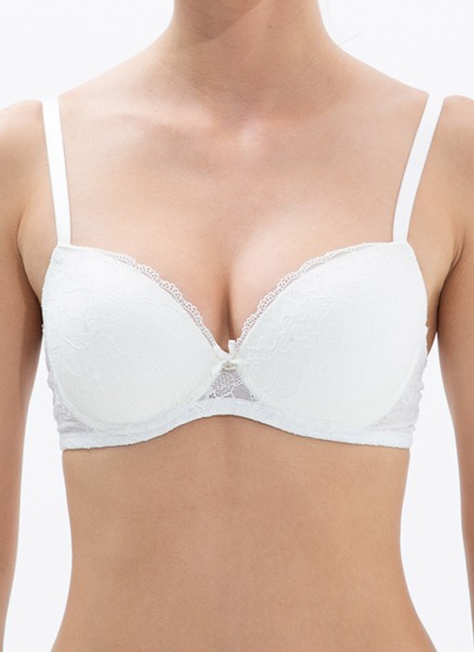 Lace Push-up Padded Bra 3009 - Cream - Blackspade