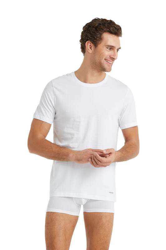Erkek Tshirt Loose Fit 9218 - Beyaz - 3