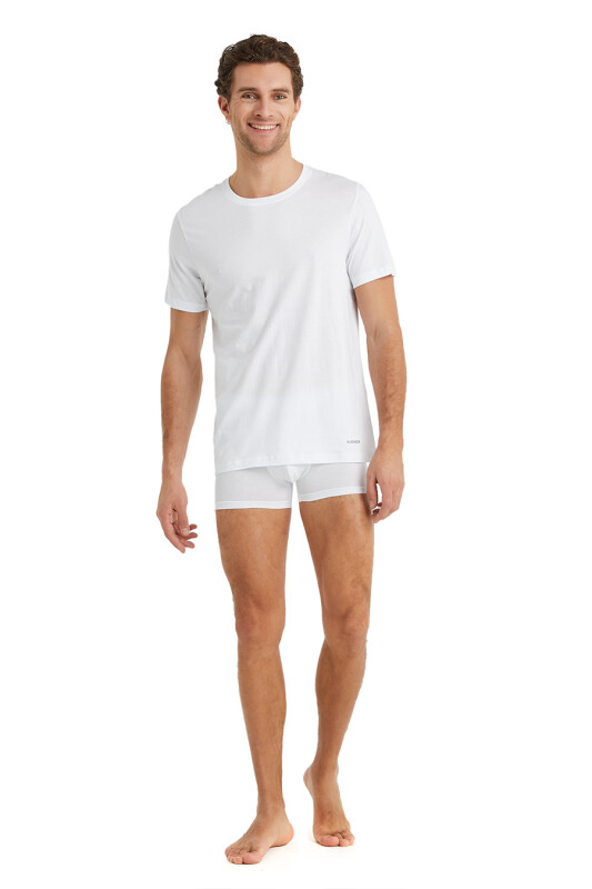 Erkek Tshirt Loose Fit 9218 - Beyaz - 1