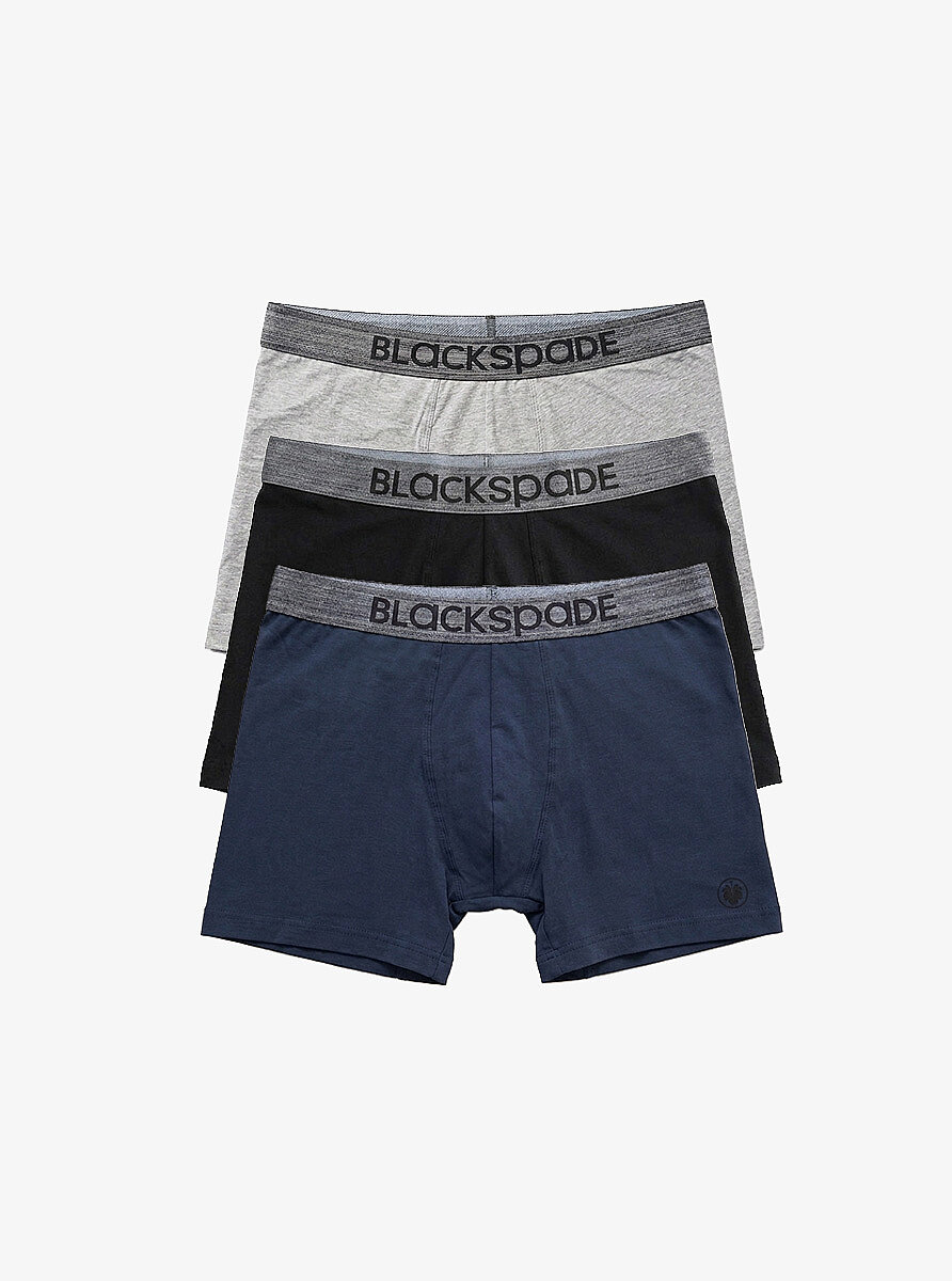 Erkek Boxer 3'lü Paket Modern Basics 9473 - Gri Lacivert Siyah - 1