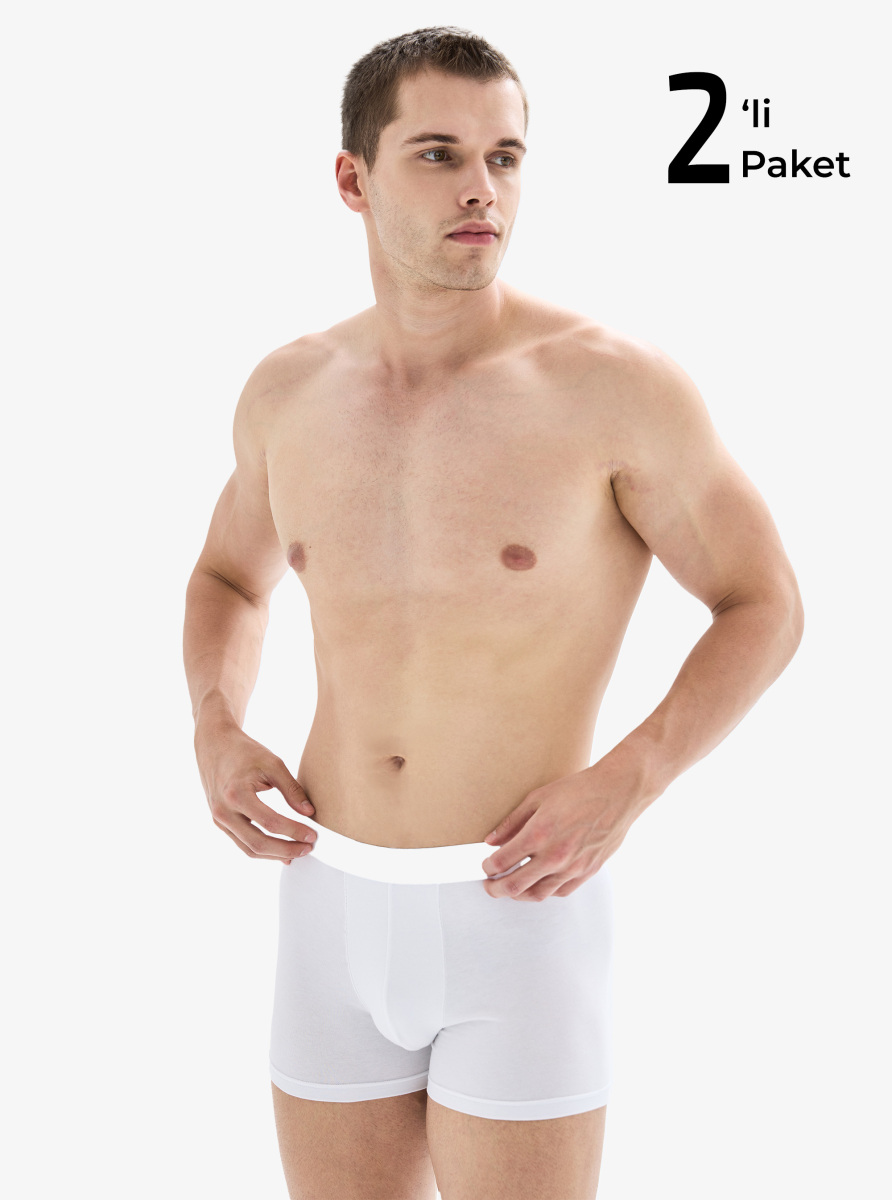 Erkek Boxer 2'li Paket Mood 9324 - Beyaz - 1