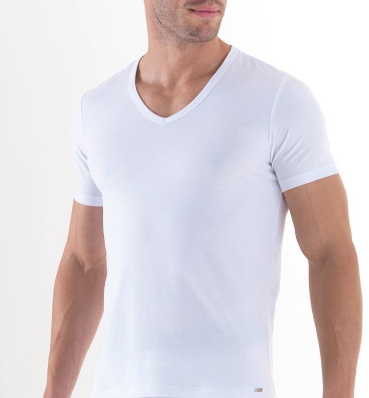 Erkek T-Shirt V Yaka Mood 9321 - Beyaz - 1