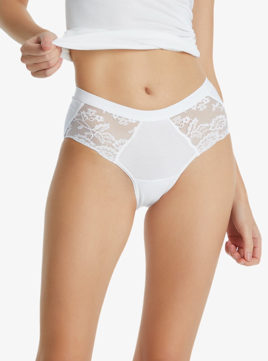 Kadın Slip Külot Dantelli Private 1311 - Beyaz - 1
