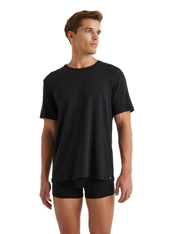 Erkek T-Shirt Silver 9306 - Siyah - Blackspade
