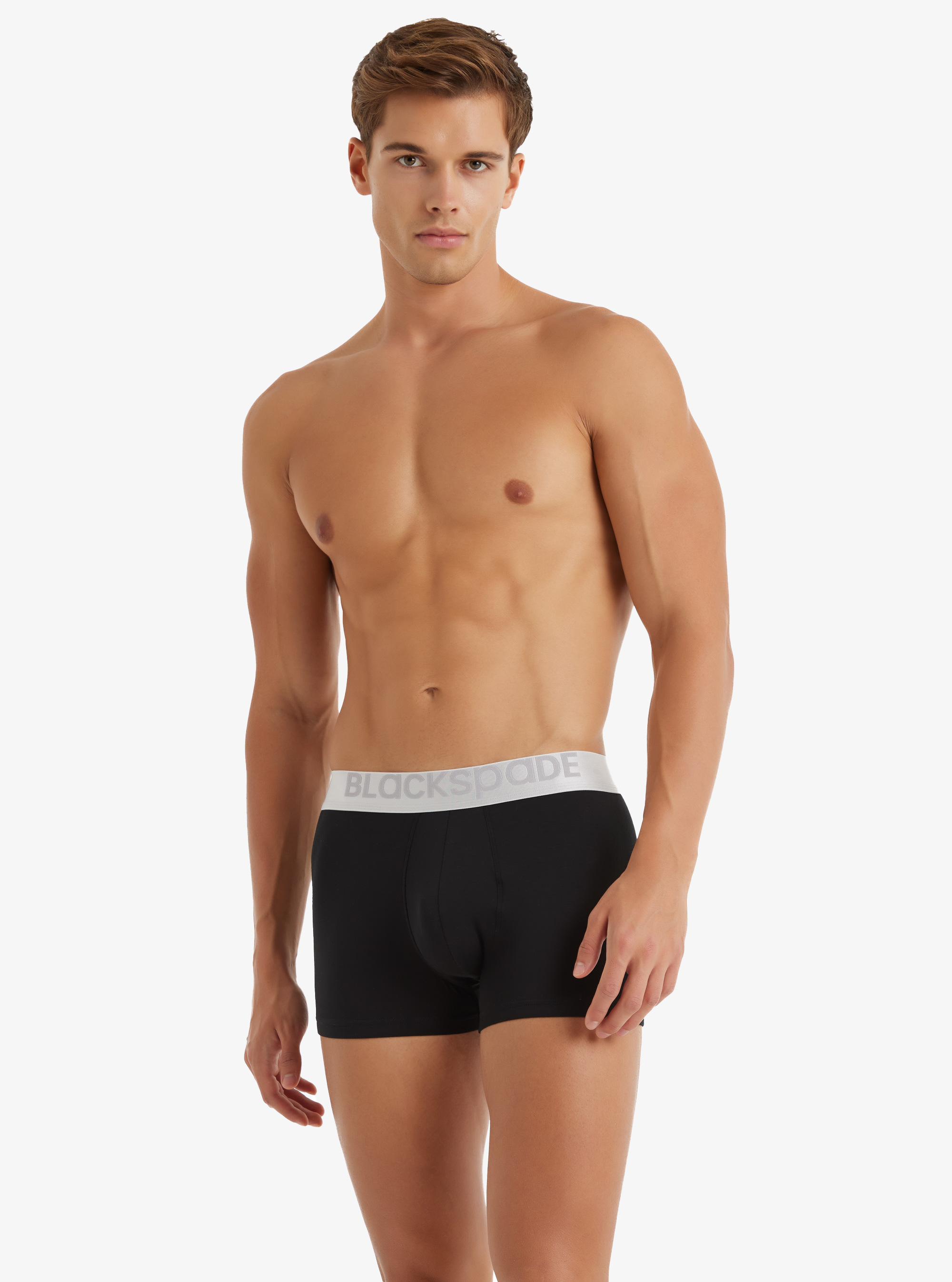 Erkek Modal Elastan Boxer Silver 9302 - Siyah - Blackspade