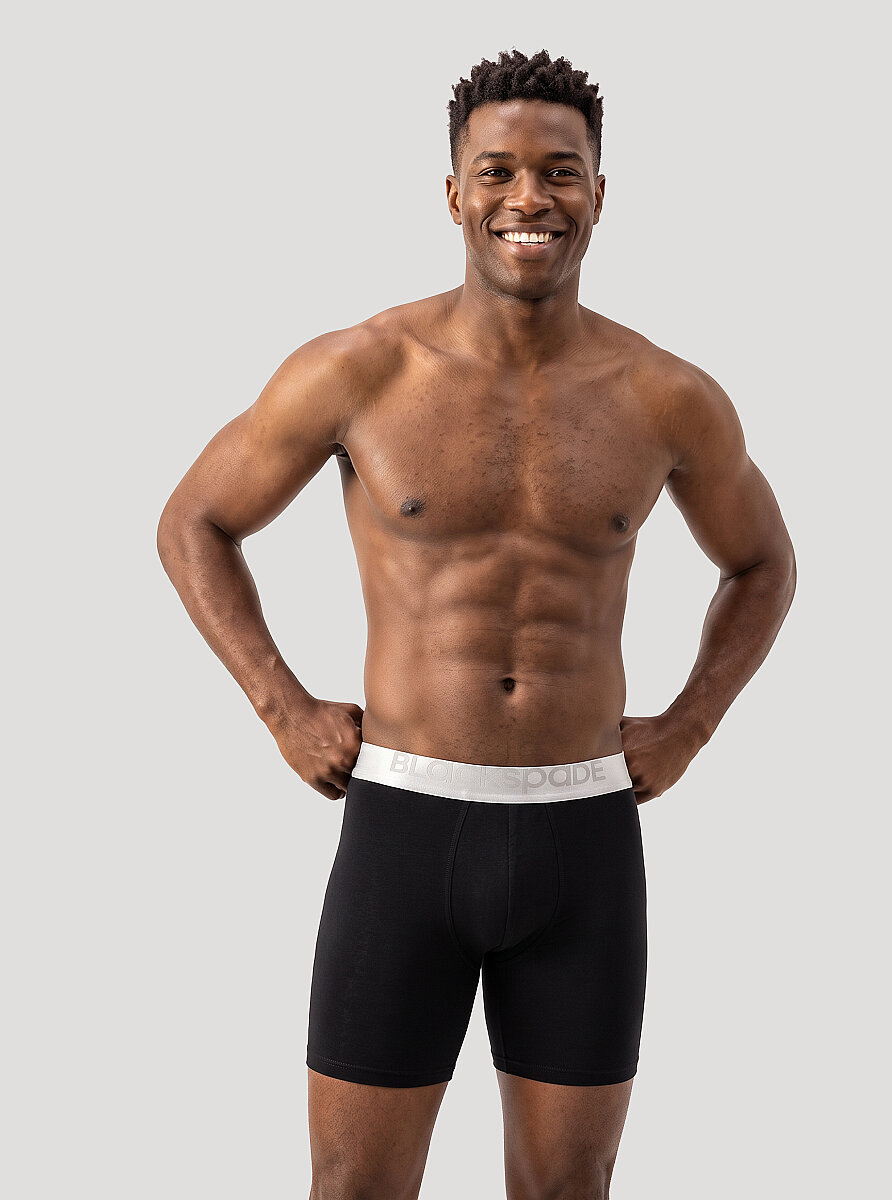Erkek Modal Elastan Boxer Silver 9303 - Siyah - Blackspade