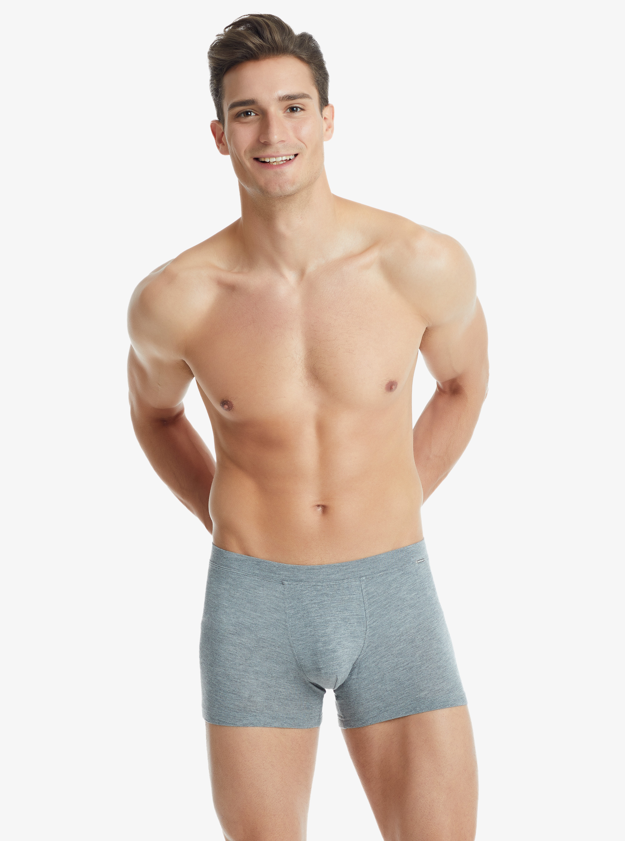 Erkek Modal Elastan Boxer Silver 9310 - Gri Melanj - Blackspade