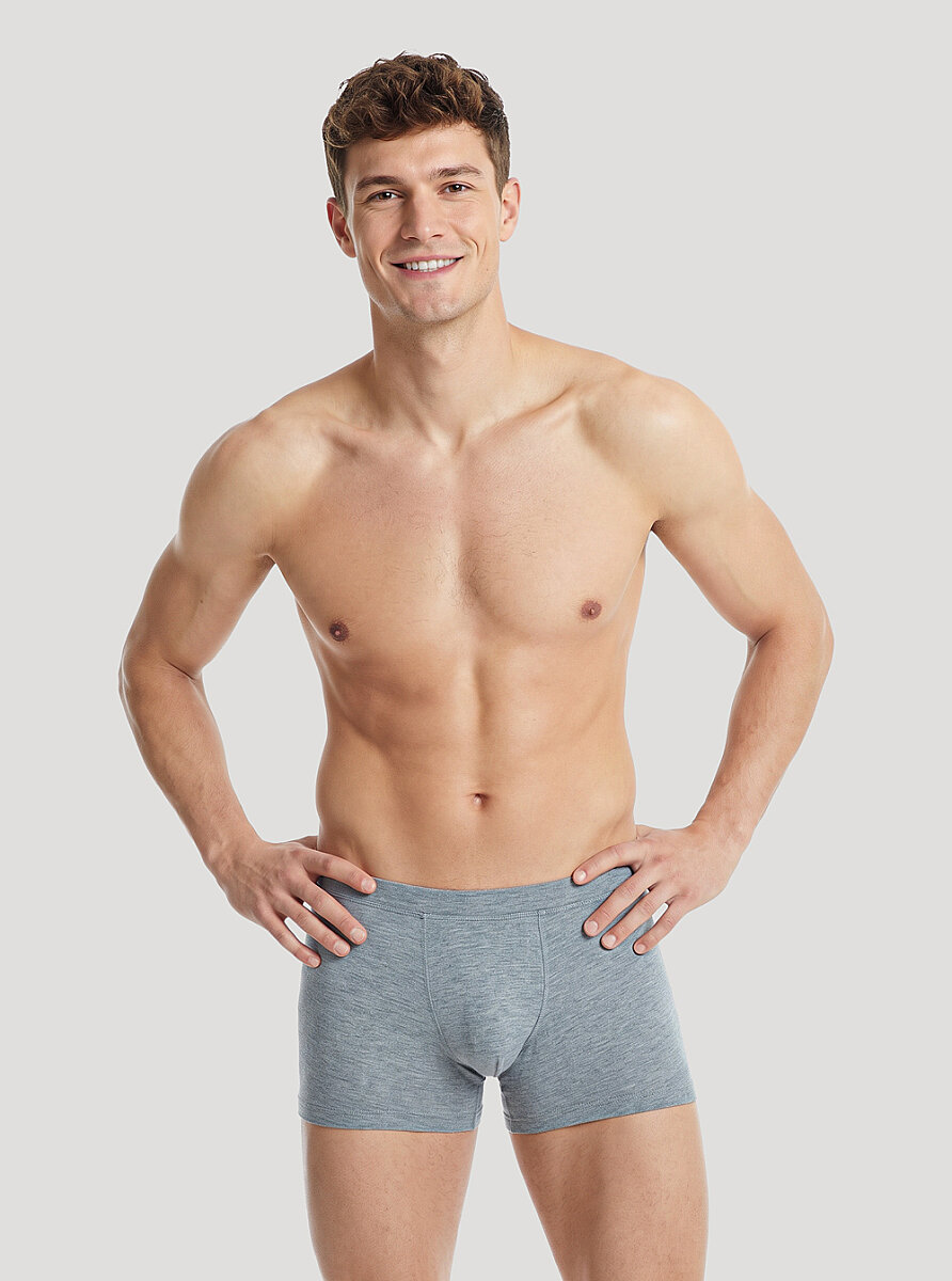 Erkek Modal Elastan Boxer Silver 9310 - Gri Melanj - Blackspade