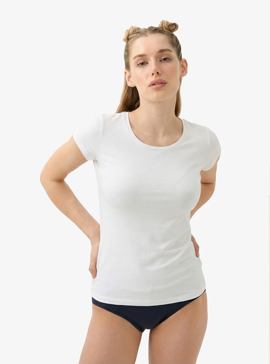 Kadın T-Shirt Silver 1622 - Beyaz - 3