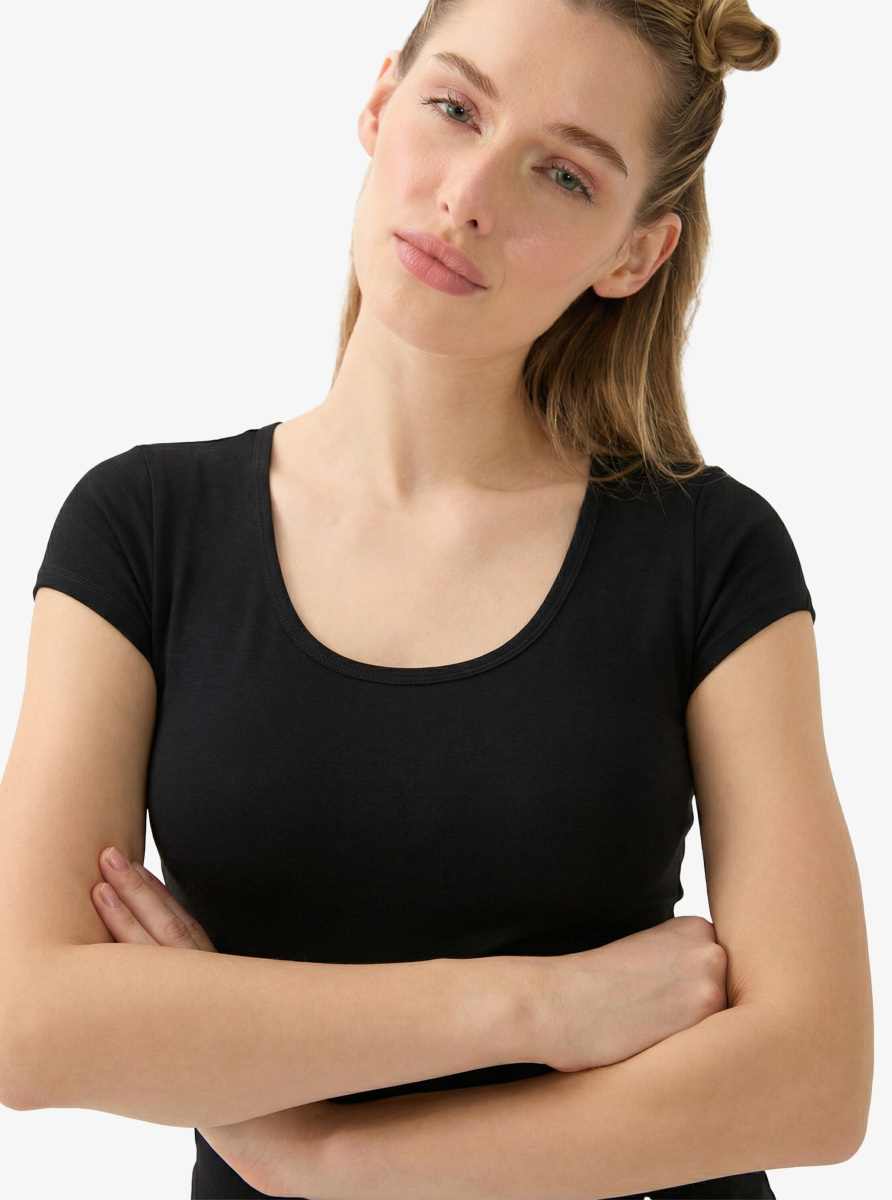 Kadın T-Shirt Silver 1622 - Siyah - 3