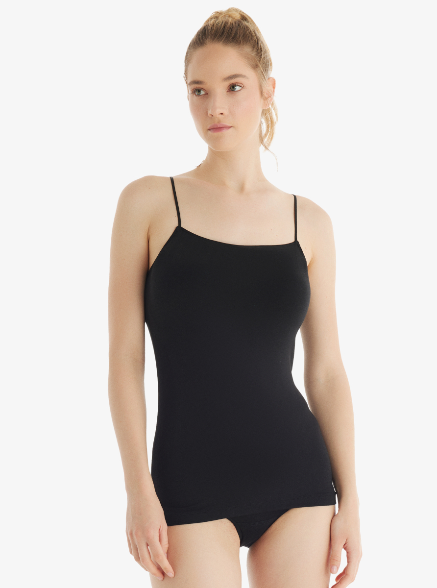Spaghetti Singlet 1628 - Black
