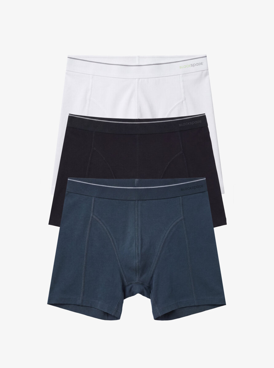 Erkek Boxer 3'lü Paket Tender Cotton 9673 - Beyaz Siyah Antrasit