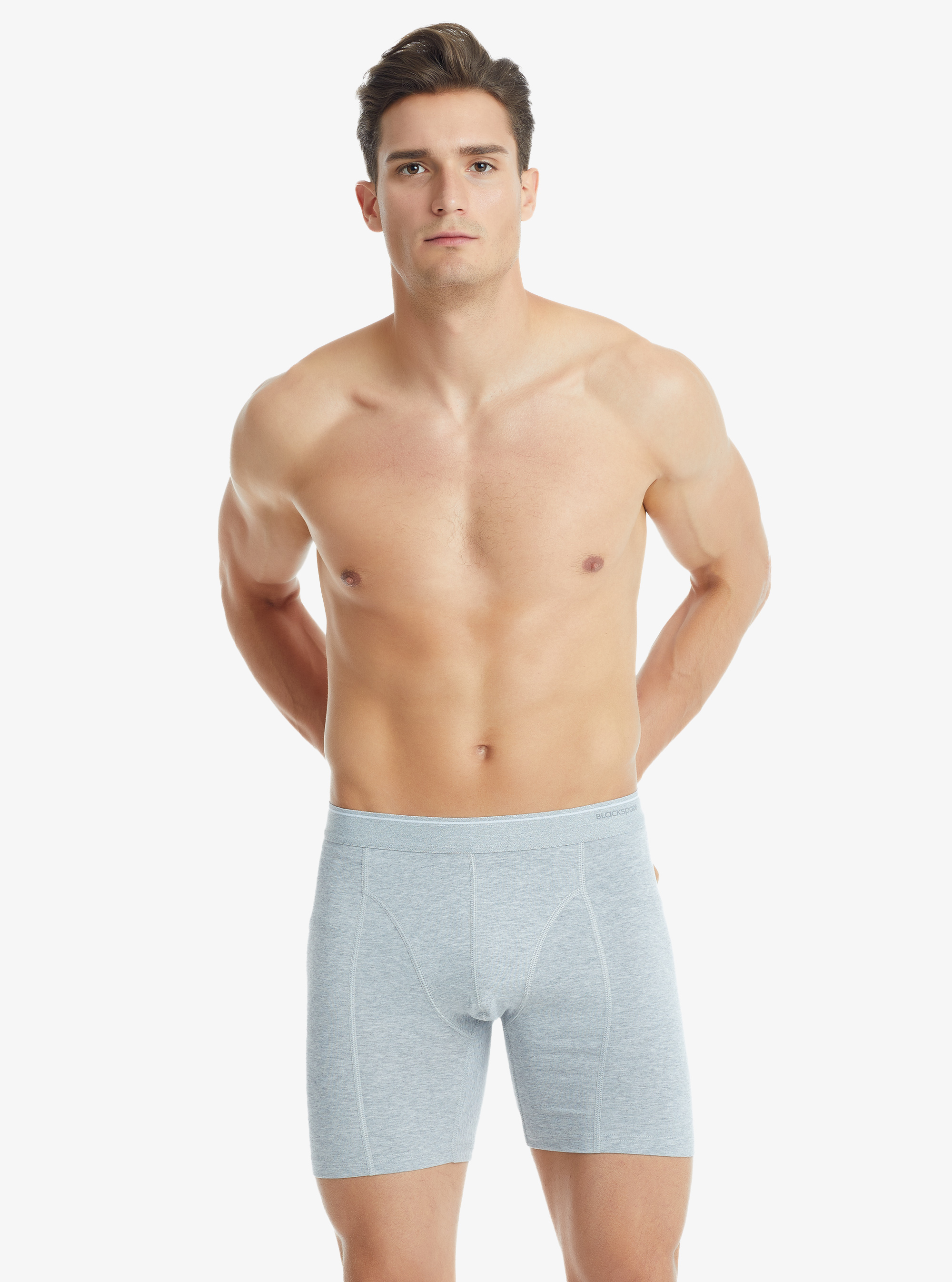 Erkek Pamuk Elastan Retro Boxer Tender Cotton 9216 - Gri Melanj 