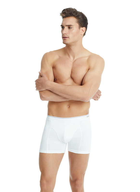 Erkek Pamuk Elastan Boxer Tender Cotton 9233 - Beyaz - 1