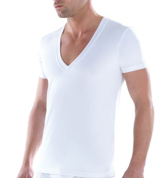 Erkek Tshirt Derin V Yaka Tender Cotton 9212 - Beyaz - 1