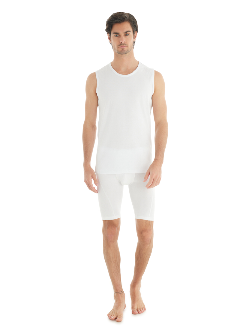 Erkek Tshirt - Kolsuz Tender Cotton 9234 - Beyaz - Blackspade (1)