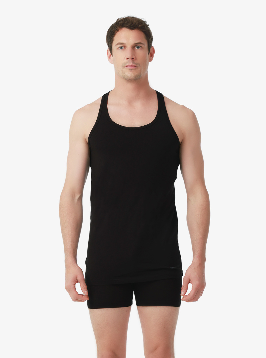 Erkek Spor Atlet 2'li Paket Tender Cotton 9676 - Siyah - 5