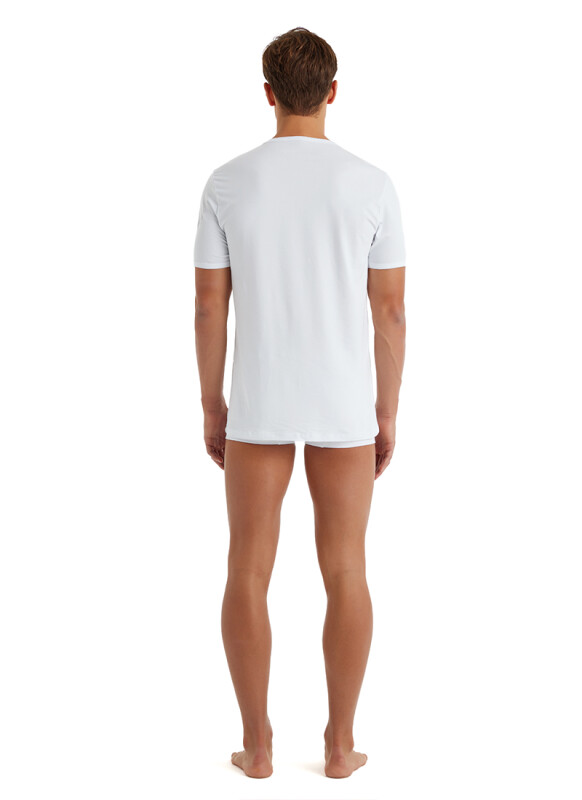 Erkek Tshirt V Yaka Tender Cotton 9239 - Beyaz - 4