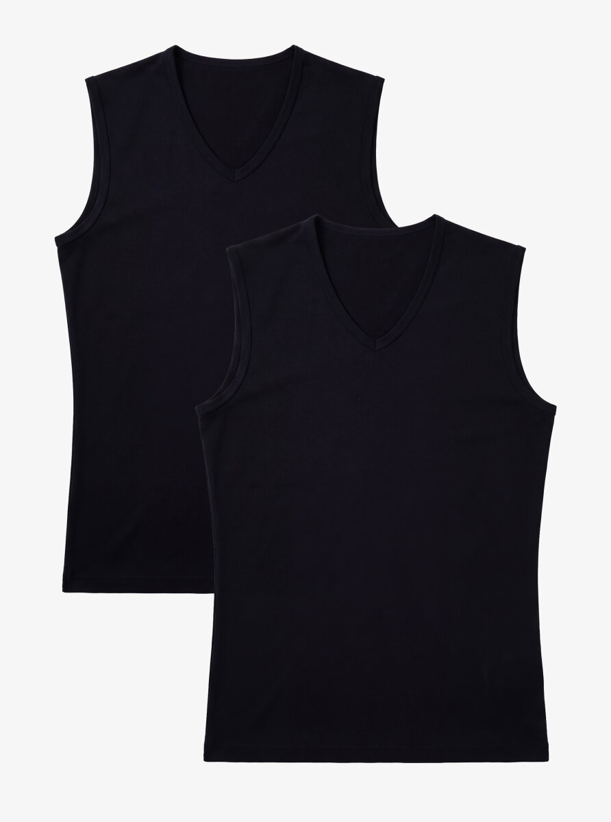 Erkek Tshirt 2'li Paket Tender Cotton 9677 - Siyah - Blackspade