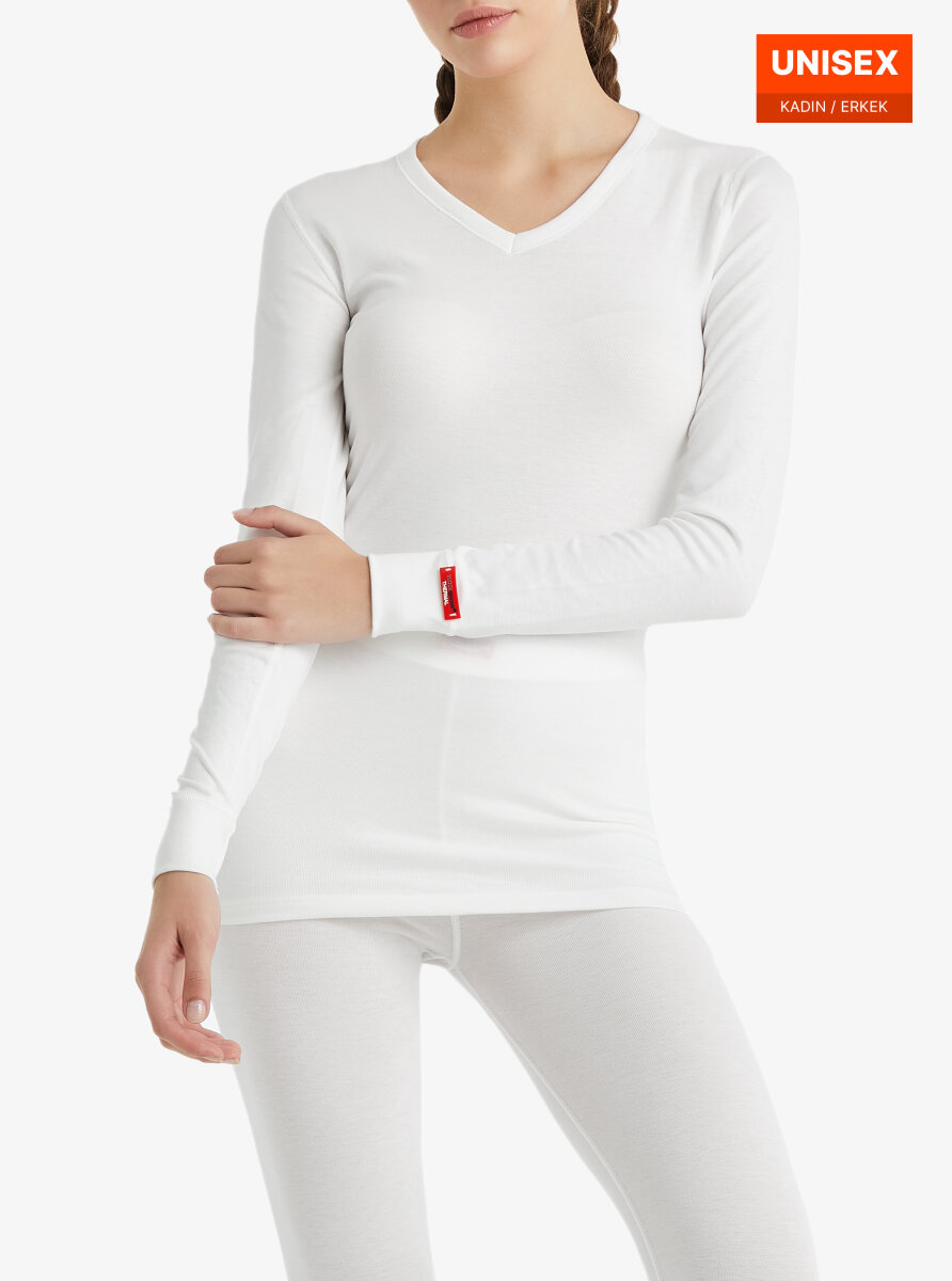 Unisex Termal Tişört 2. Seviye 1257 - Beyaz - 4