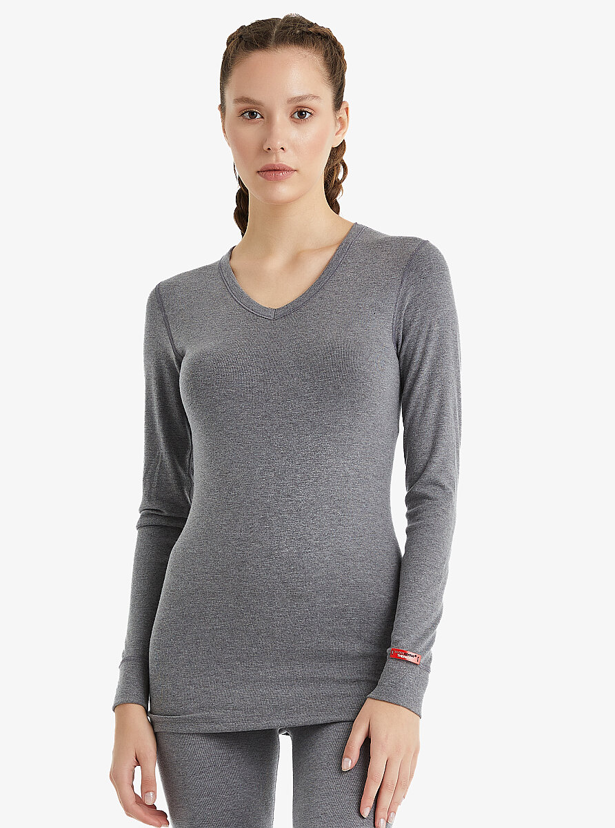 Unisex Termal Tişört 2. Seviye 1257 - Gri Melanj